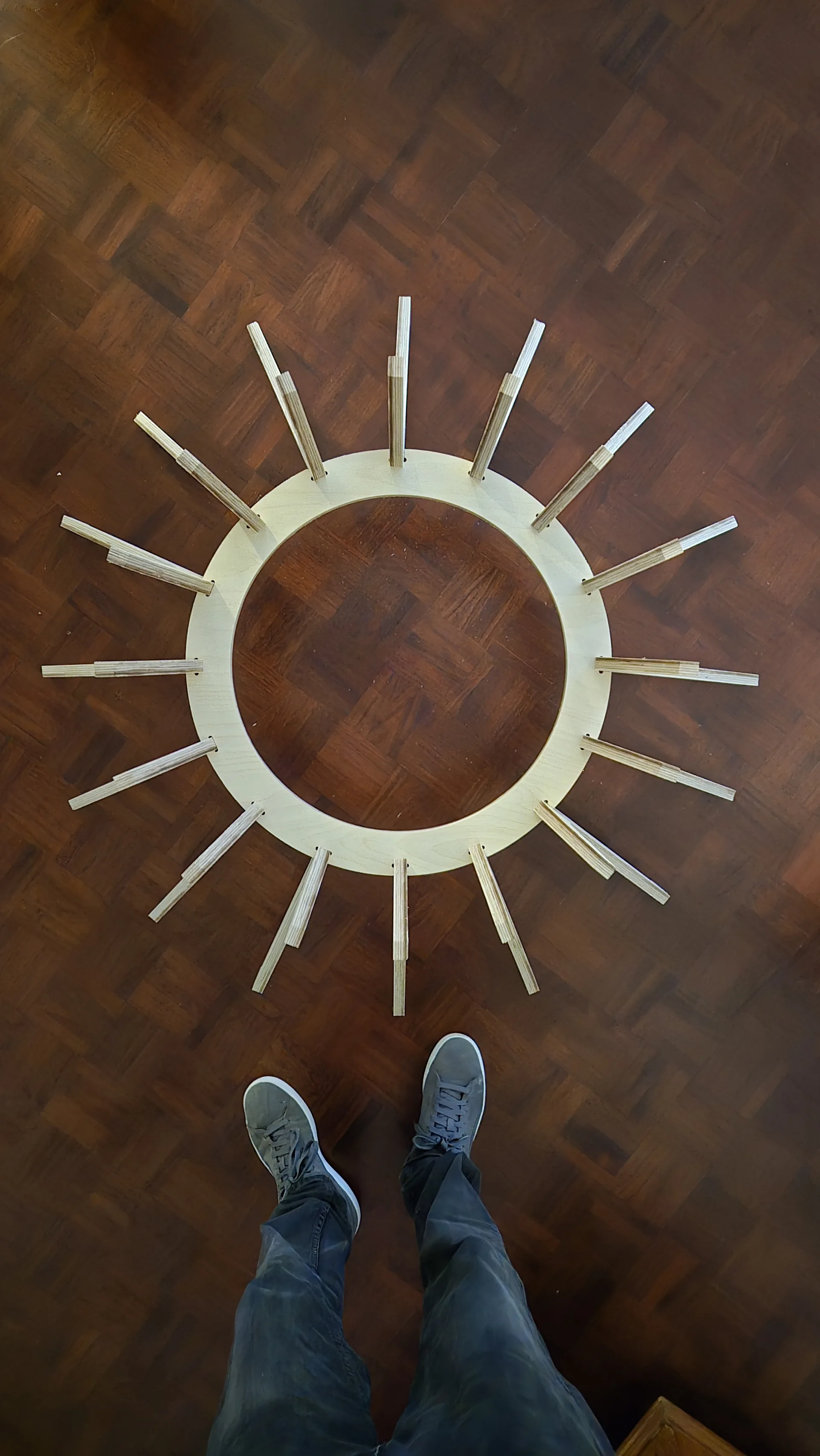Montagem radial do protótipo vista de cima